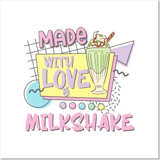 Powered By Love Milkshake Retro 80s 90s Who Loves Milkshakes Posters and Art